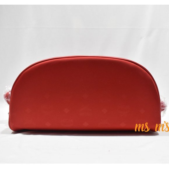 NWT MCM Large RED Nylon Logo Backpack - Picture 6 of 8